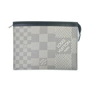 Louis Vuitton Clutch Bag Gray Check